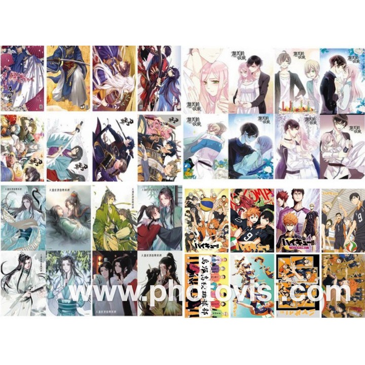 ( P1 ) Poster anime chibi 8 tấm A3 tranh treo album ảnh in hình đẹp quà tặng xinh xắn