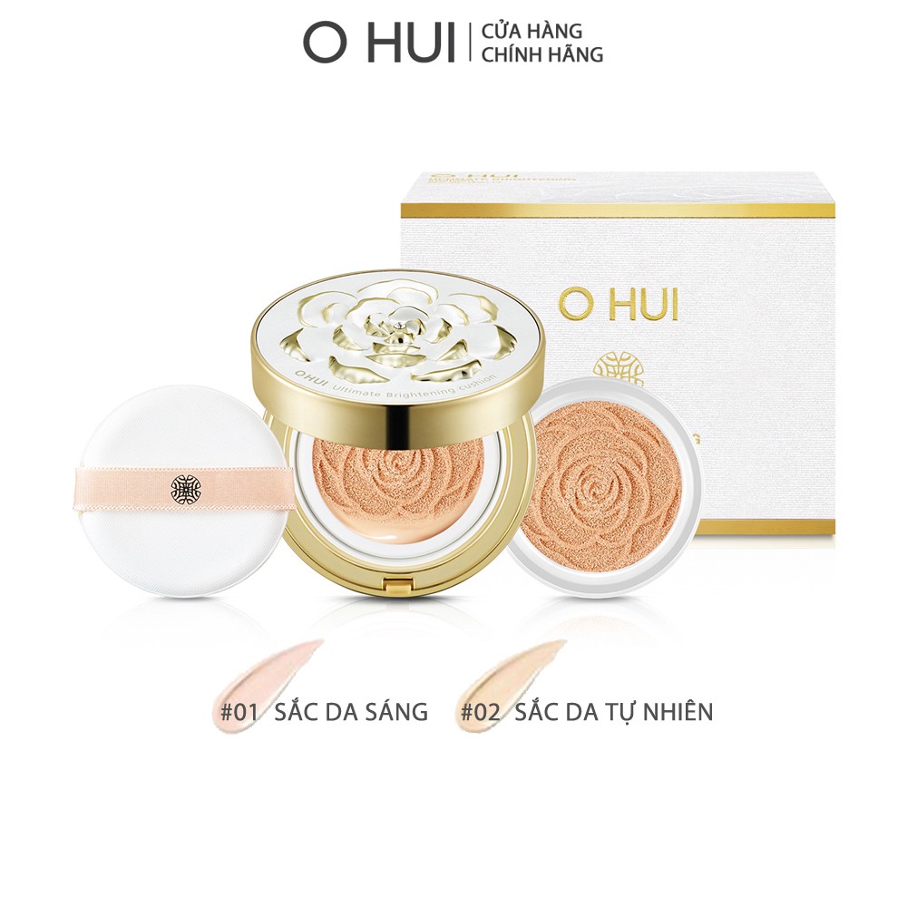 Phấn nước dưỡng trắng OHUI Ultimate Brightening Cushion 15g Tặng thêm lõi Refill 15g | BigBuy360 - bigbuy360.vn