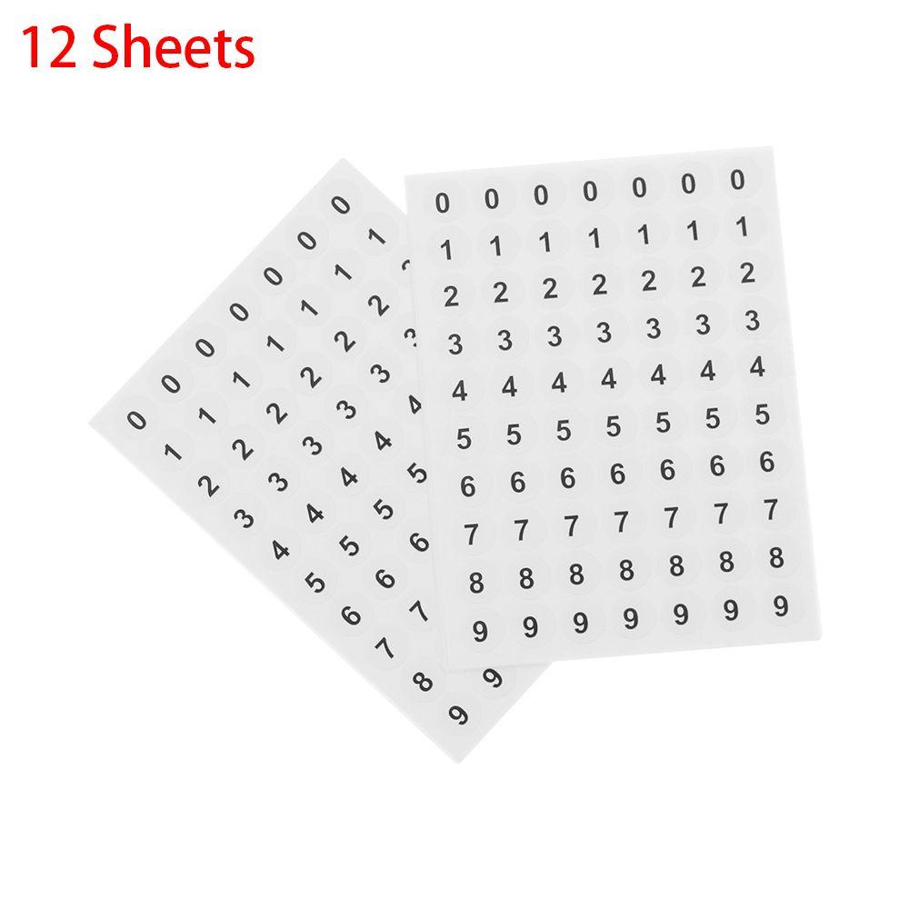 Set 12 Tấm Sticker Phân Loại Thêu Chữ Số Tiện Dụng