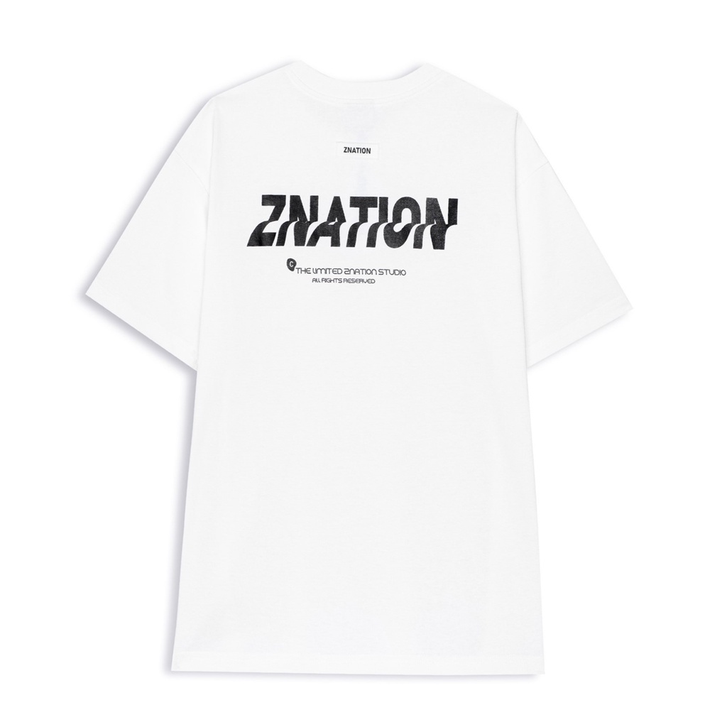 Áo Thun ZNATION Supre Unisex Tee Oversize Màu Trắng