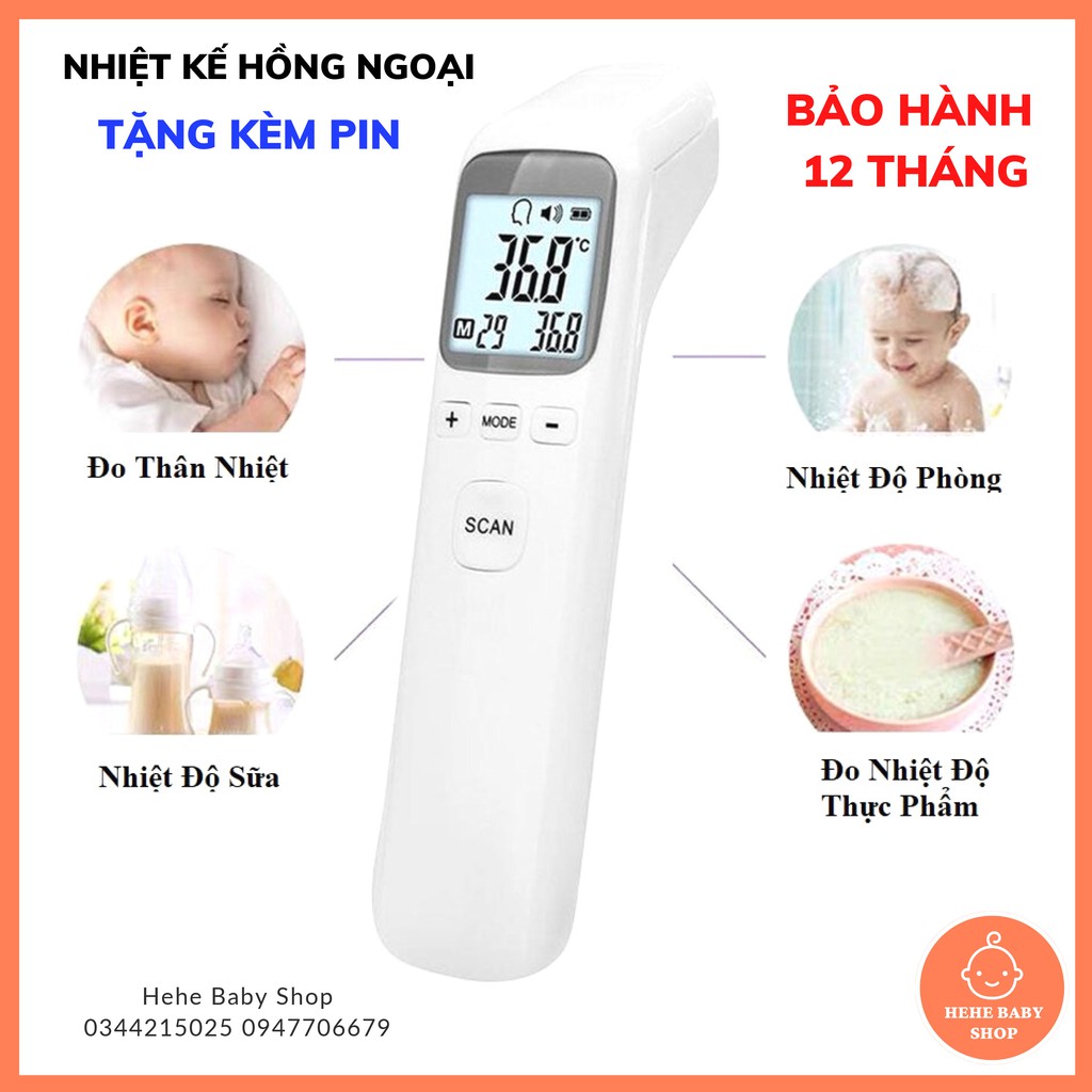 Nhiệt kế điện tử hồng ngoại CK-T1803, Máy đo thân nhiệt, đo sữa nước nhiệt độ phòng CHÍNH HÃNG Bảo hành 12 tháng