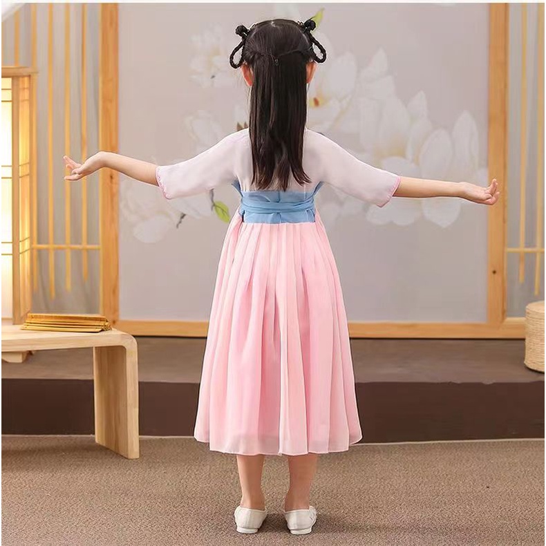 Đầm Hán Phục Thời Trang Mùa Hè 2022 Phong Cách Trung Hoa Cổ Điển Cho Bé Gái