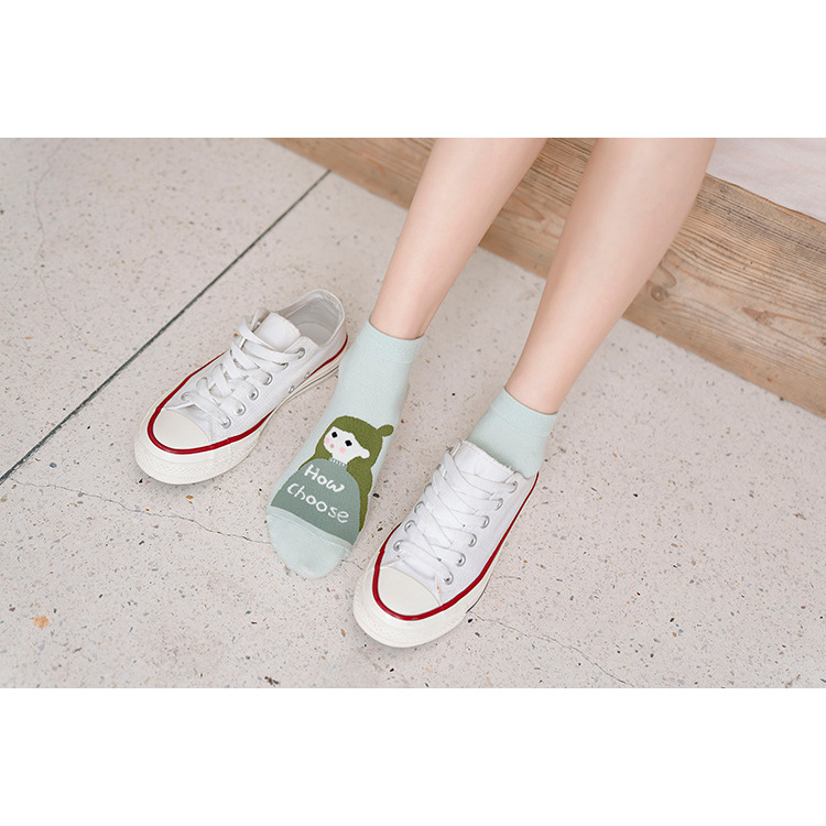 Tất nữ Cổ thấp Dễ thương Vớ cổ ngắn nữ Cute in hình hoạt hình