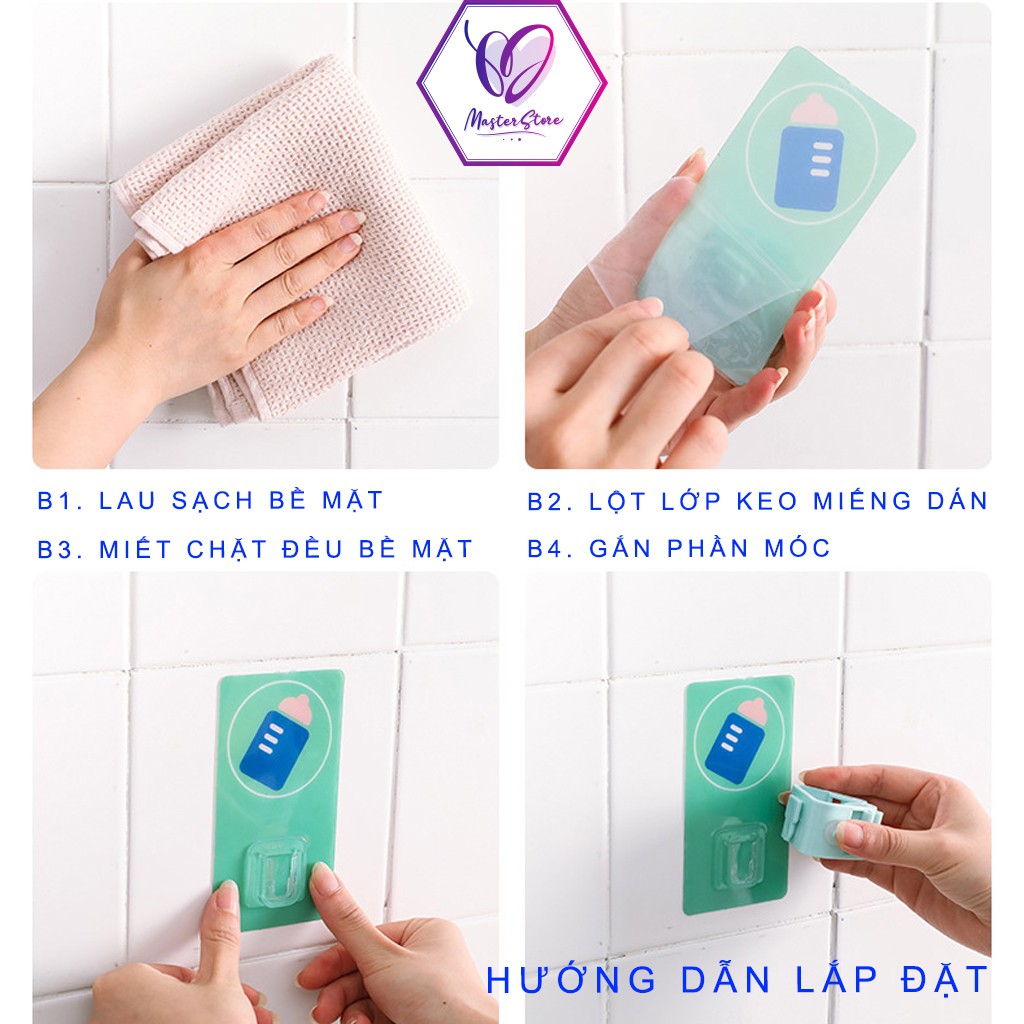 Móc kẹp cây lau nhà, treo chổi dán tường chống thấm nước Master Store