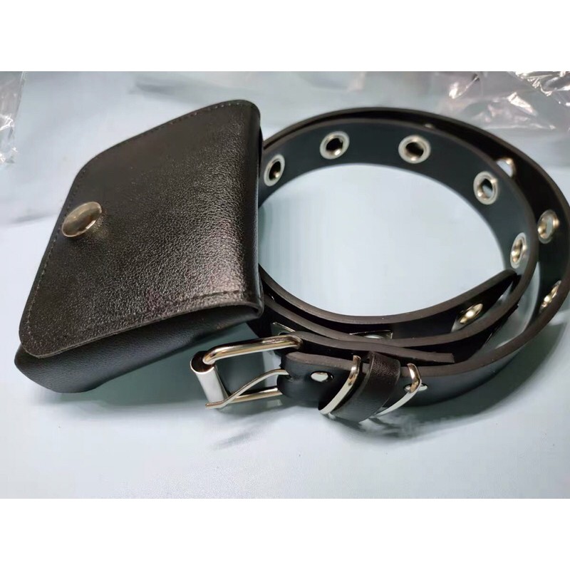 Set áo sơmi mix belt kèm túi siêu ngầu