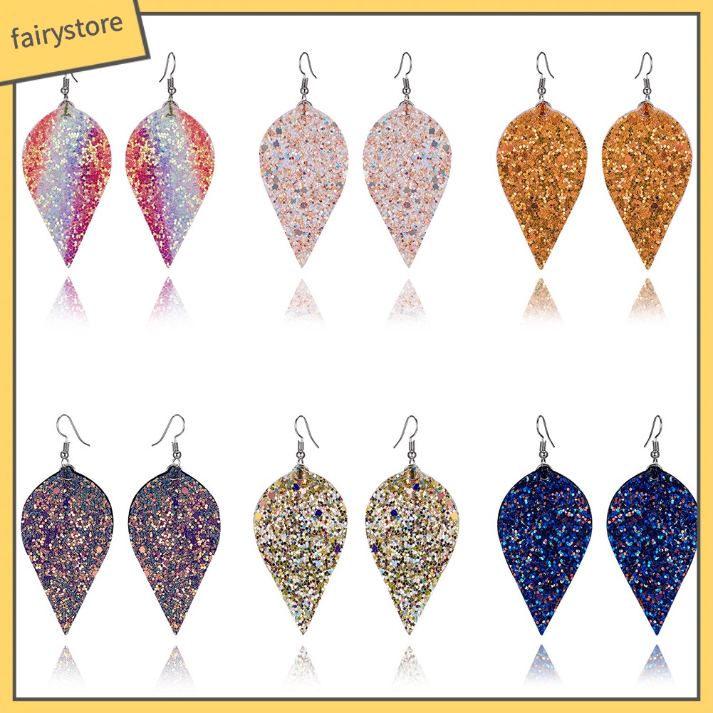 Khuyên Tai Hợp Kim Hình Giọt Nước Đính Đá Lấp Lánh