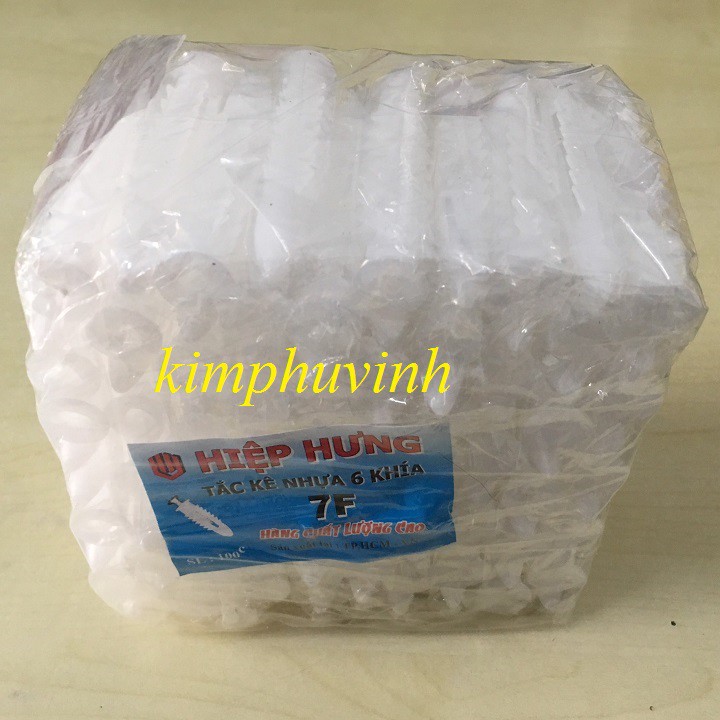 100 Tắc kê nhựa Số 7 (dài 6.5cm) - Dùng cho vít 6x50mm