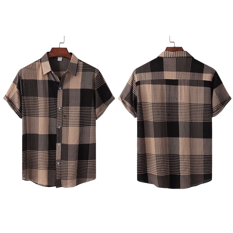 Áo Sơ Mi Tay Ngắn Dáng Rộng In Họa Tiết Hình Học Phong Cách Hawaii Thời Trang Đi Biển Mới 2022 Cho Nam