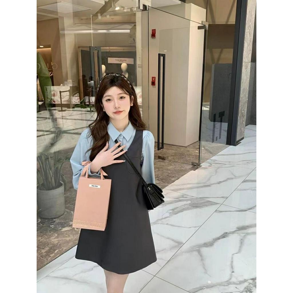 61851 Đầm Sơ Mi Không Tay Màu Trơn Phong Cách Mới