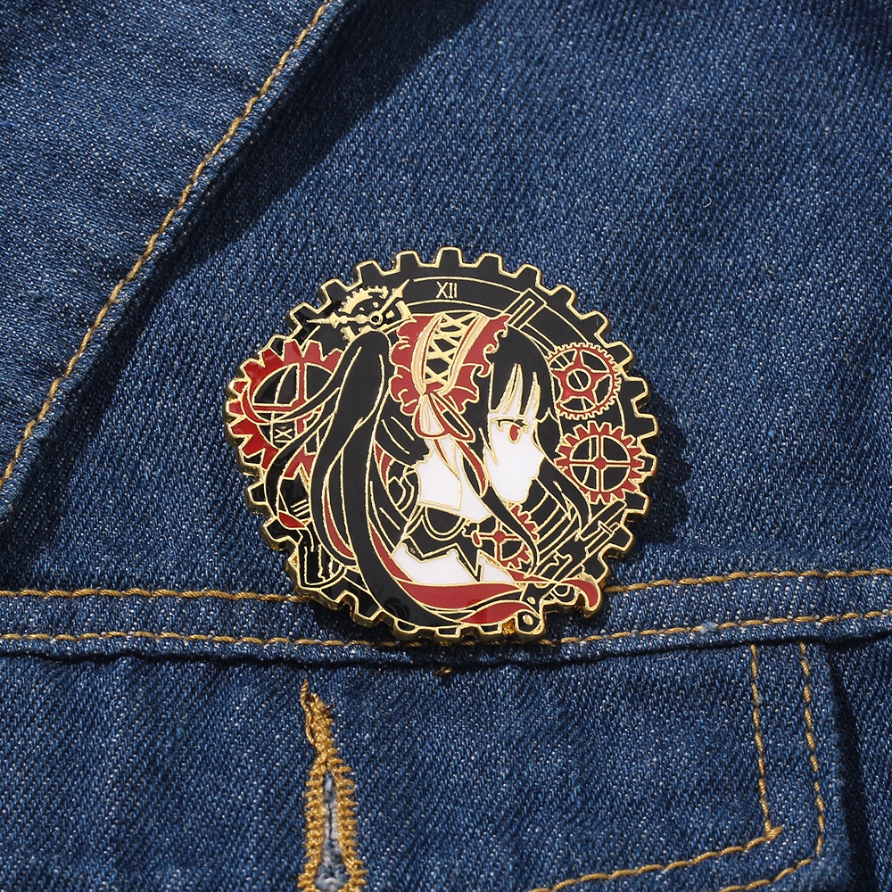 Ghim cài áo hình nhân vật hoạt hình Tokisaki Kurumi dễ thương cho nam và nữ