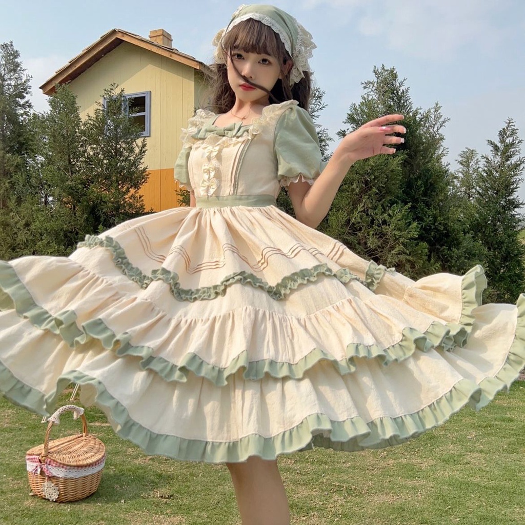 [NANAKO] Đầm Tay Ngắn Kiểu Lolita Xinh Xắn | BigBuy360 - bigbuy360.vn
