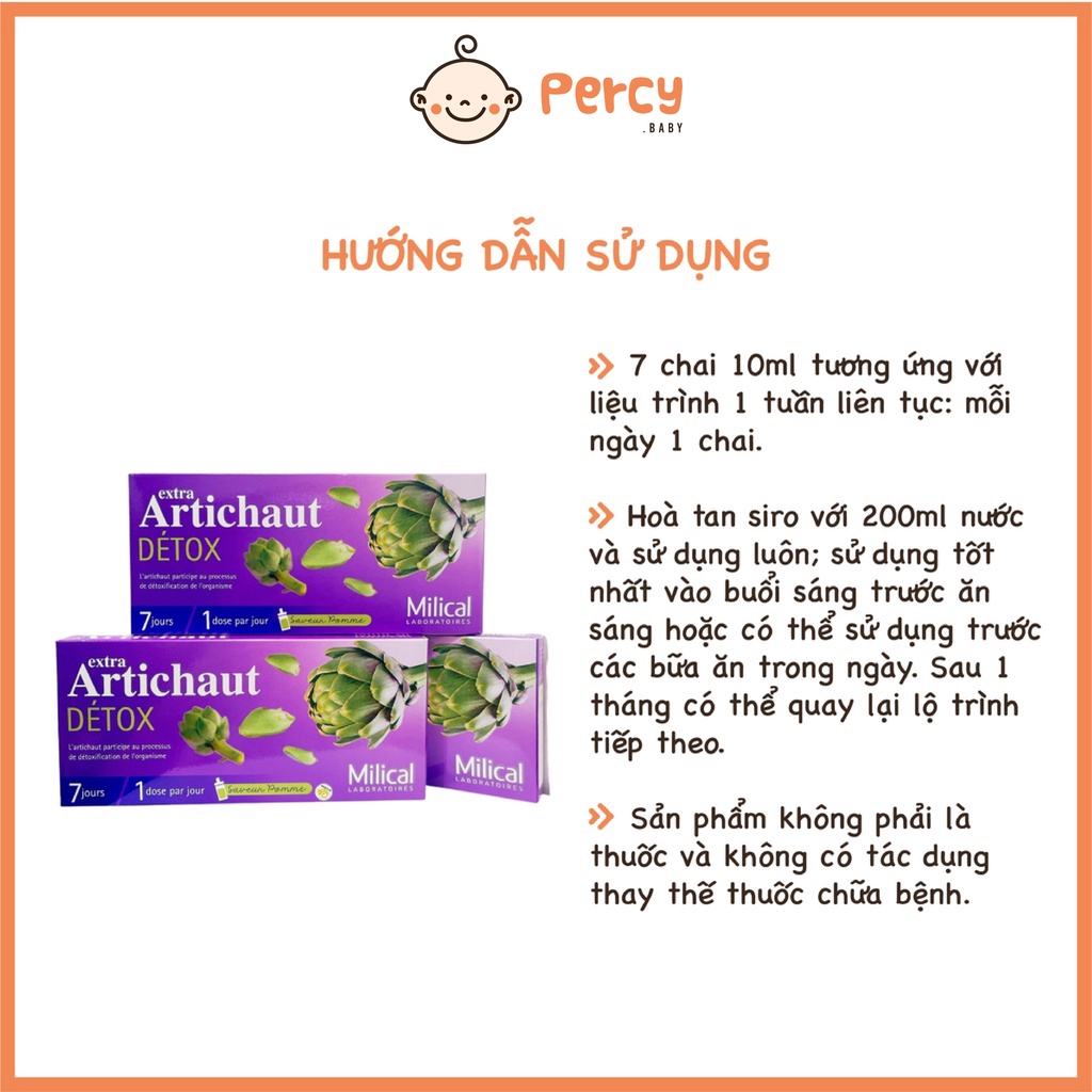 Nước Detox Milical Extra Artichaut 7 ống