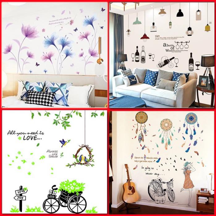 [XẢ HÀNG] Decal dán tường trang trí nhà cửa, phòng khách, phòng ngủ, quán cafe, trà sữa giá rẻ đẹp AmyShop tại HCM