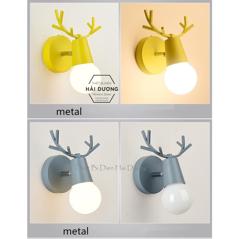 Đèn trang trí gắn tường Energy Green Lighting đầu hươu TN101 7w (kèm bóng led G40 3 chế độ sáng Trắng Vàng Trung Tính)