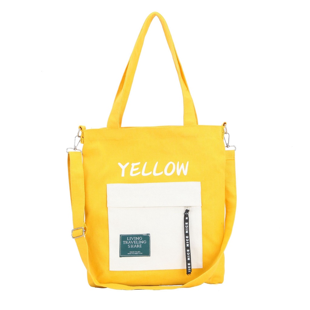 Túi Vải Canvas Đeo Vai Sức Chứa Lớn Phong Cách Thời Trang Mới Cho Học Sinh