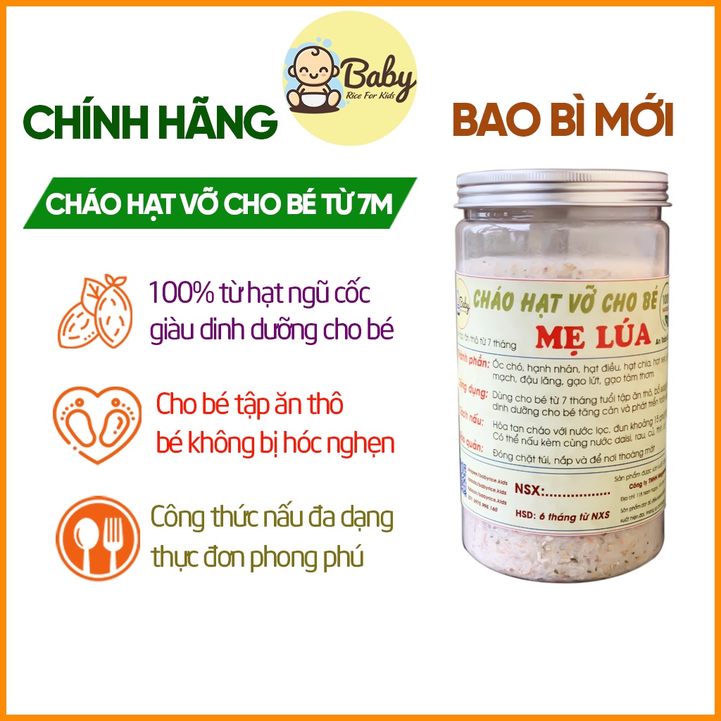 Cháo Hạt Vỡ Cho Bé Ăn Thô Mẹ Lúa Thơm Ngon Xay Từ Nhiều Loại Hạt Ngũ Cốc Đầy Đủ Chất Dinh Dưỡng BabyRice 102