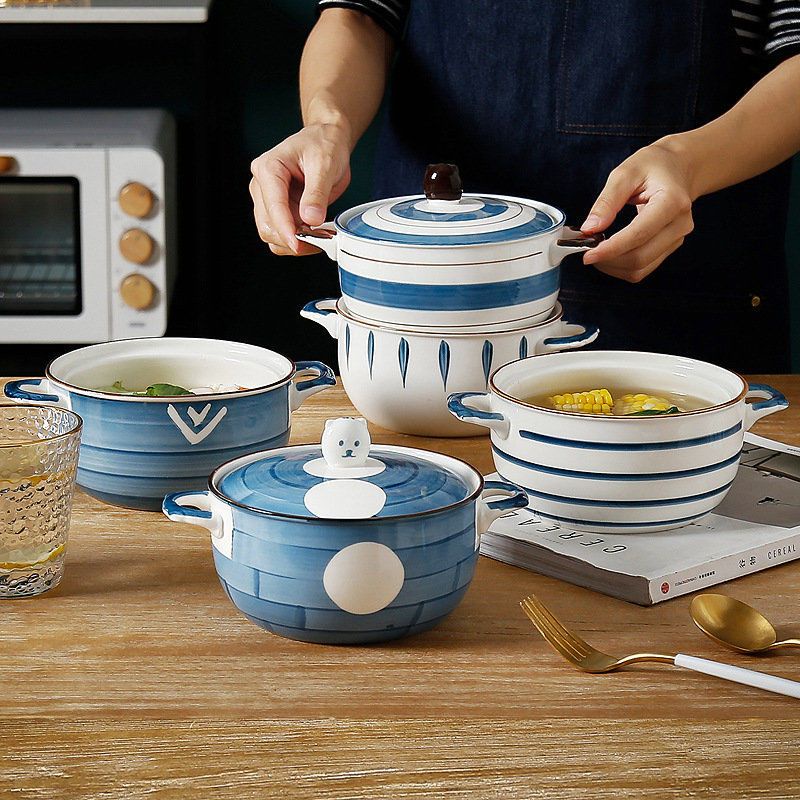 Tô sứ úp mì, bát úp mì, đựng canh size 21 họa tiết phong cách Nhật