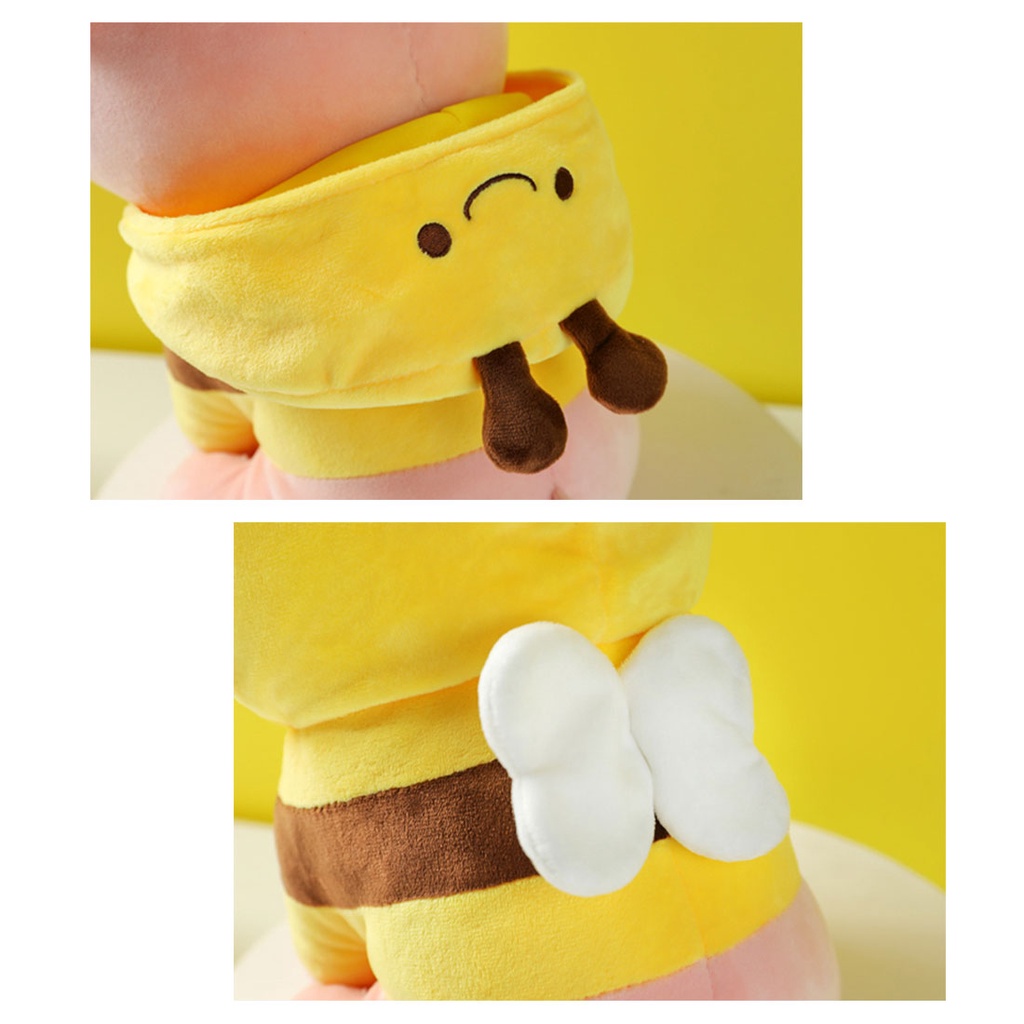 Thú nhồi bông Thú bông lợn ngồi đội mũ Miniso gấu bông mềm mại dễ thương