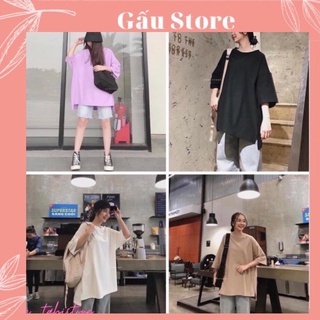 🔥Áo thun tay lỡ dáng rộng dưới 75kg xẻ tà siêu hot - Án thun tay lỡ xẻ tà gaustore