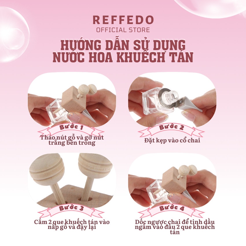 Tinh dầu nước hoa Refedo dùng kẹp quạt gió, máy lạnh, tủ quần áo giúp khuếch tán mùi hương hiệu quả
