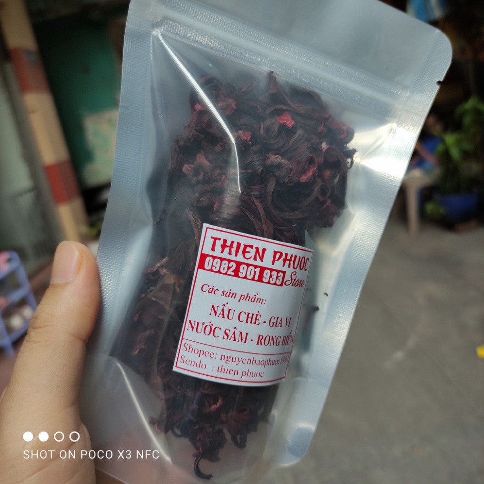 Hoa atiso đỏ Đà Lạt khô (hoa bụp giấm - Hisbicus) 100gr - nấu nước uống rất ngon mát