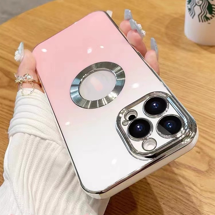 Ốp Điện Thoại Dẻo Mạ Màu Gradient In logo Sang Trọng Chống Sốc Cho iPhone 14 plus 13 12 11 Pro max XS max XR