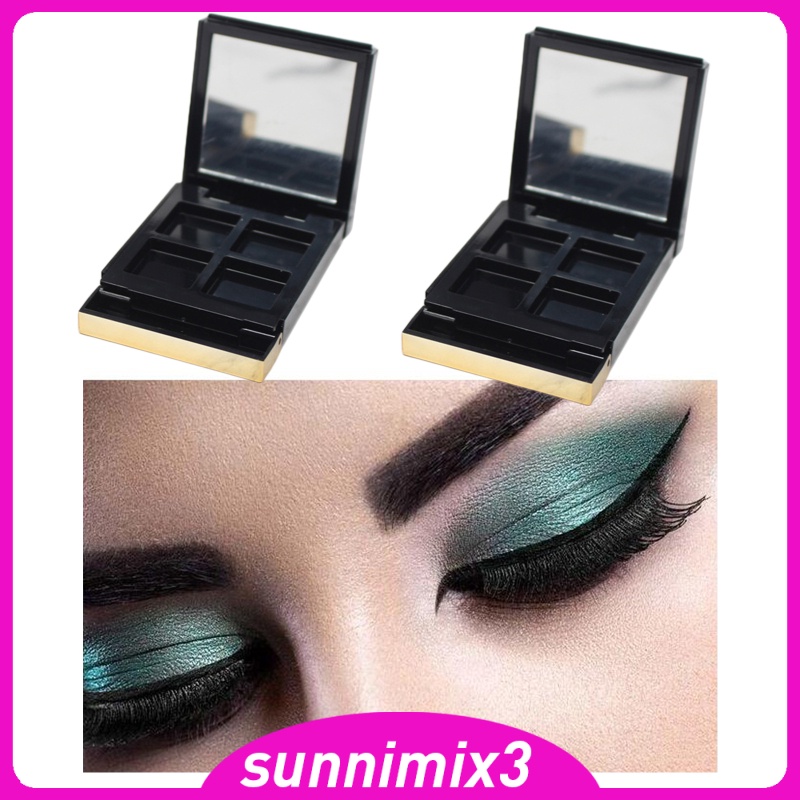 [Kayla Computing Shop] 4Grids DIY Eyeshadow Box Cosmetics Palette & Mirror Travel for Women Girls