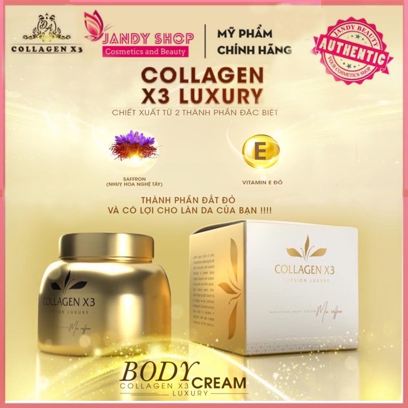 [Chính Hãng]Kem Body Collagen X3 Luxury Đông Anh 250g mẫu mới siêu trắng