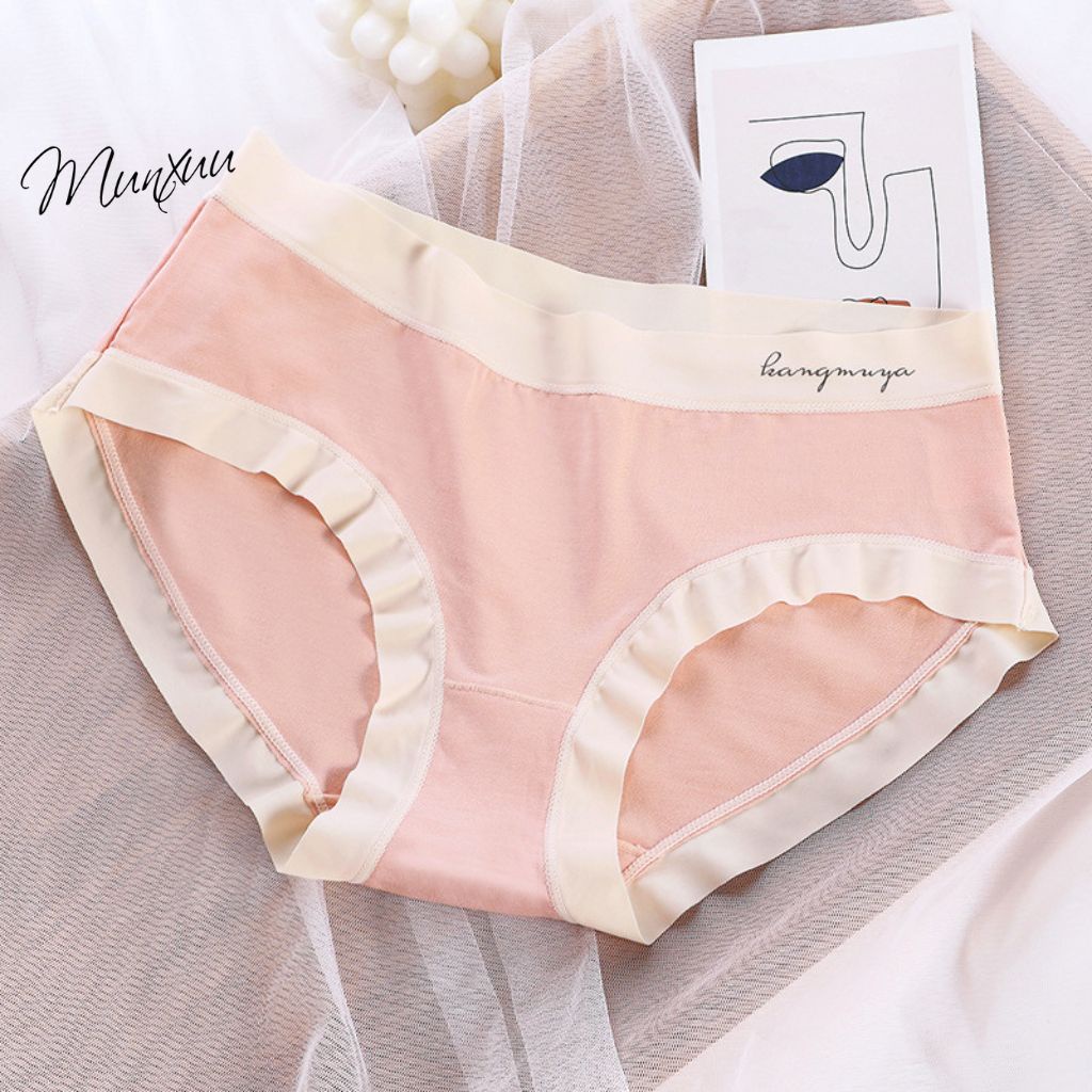 Quần lót nữ MUNXUU vải cotton thoáng mát phối viền su lạnh màu sắc tươi sáng- QC121