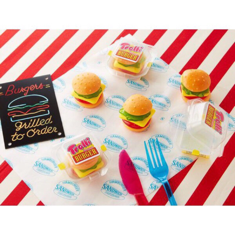 KẸO DẺO TROLLI BURGER SIZE ĐẠI XXL 50g và BURGER MINI 10g ĐỨC