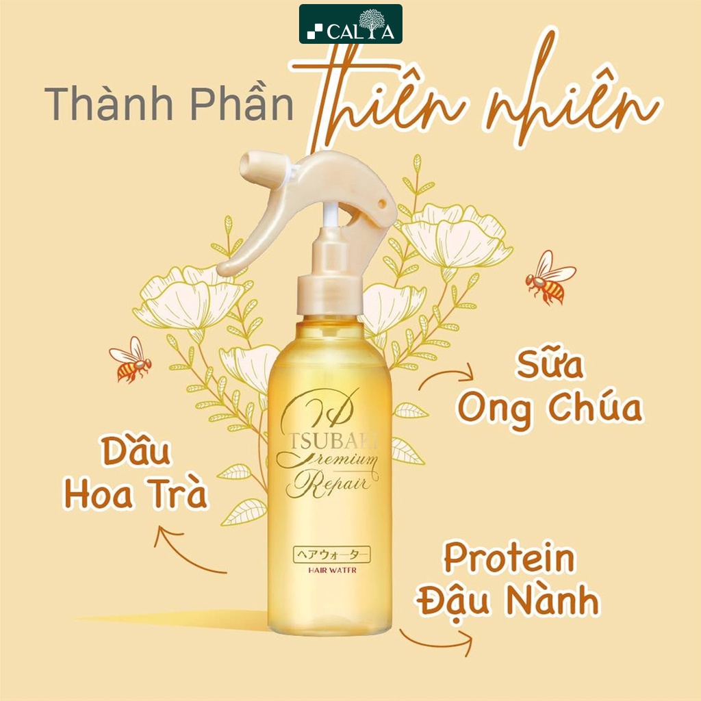 Xịt Dưỡng Tóc Tsubaki Phục Hồi Hư Tổn, Bảo Vệ Tóc Khỏi Nhiệt Độ Cao - Tsubaki Premium Repair Hair Water 220ml