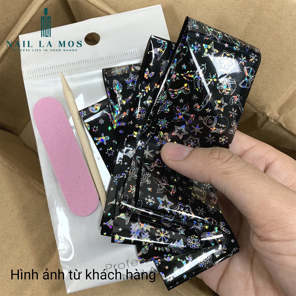 Set 4 mẫu foil nail dán móng họa tiết giáng sinh rất đẹp 4*60cm