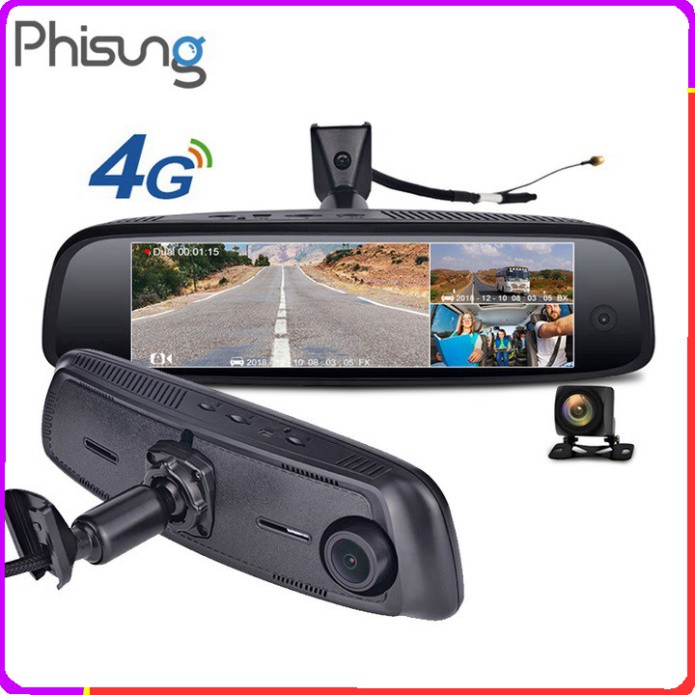 Sản Phẩm Camera hành trình cao cấp Phisung tích hợp 3 camera, 4G, Android, Wifi: Mã sản phẩm E09-3