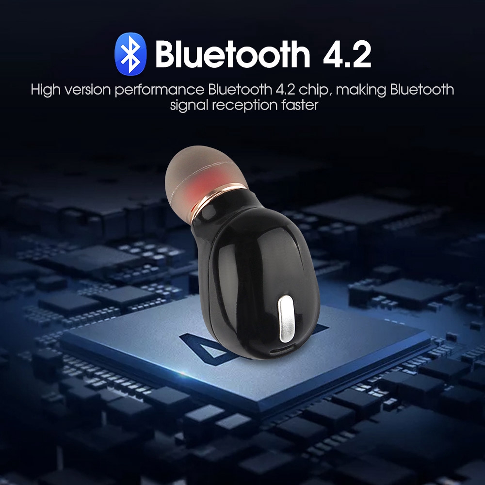 Tai nghe nhét tai Bluetooth 1 bên thiết kế nhỏ gọn tiện dụng kèm phụ kiện | BigBuy360 - bigbuy360.vn