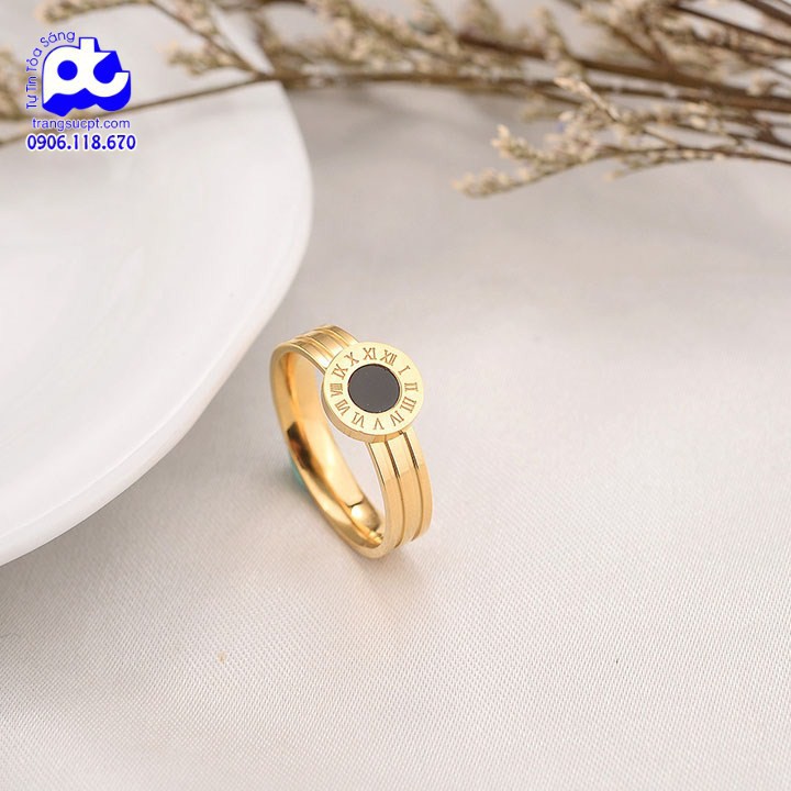 Nhẫn titan nữ cách điệu cao cấp thép không gỉ titanium