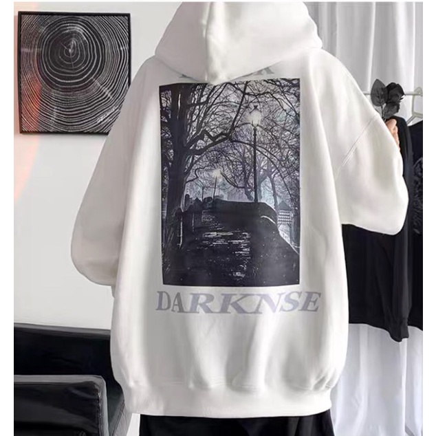 Áo hoodie nam nữ form rộng BLACK DARKNSE phối nón có túi, chất vải nỉ ngoại dày dặn, thiết kế sành điệu cá tính WEDO