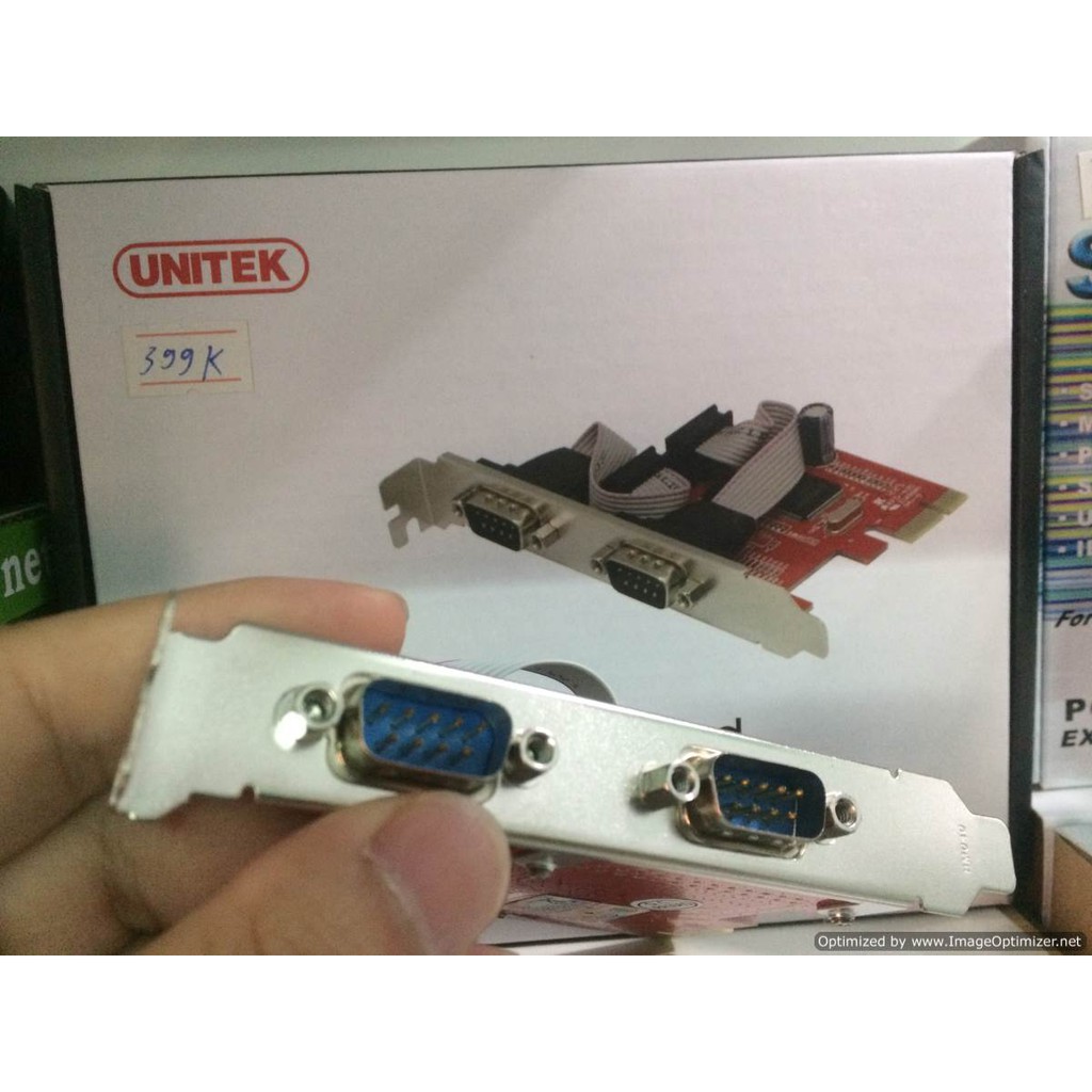 Card PCI-e ra 2 cổng Com (RS232) Unitek Y-7504 chính hãng