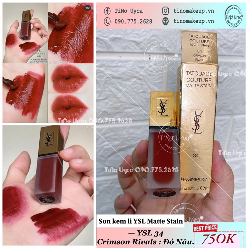 SON KEM LÌ YSL VELVET CREAM/ YSL MATTE STAIN