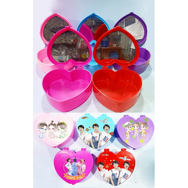 Hộp tim tfboys kèm gương HKG31 dễ thương cute đựng trang sức hoạt hình