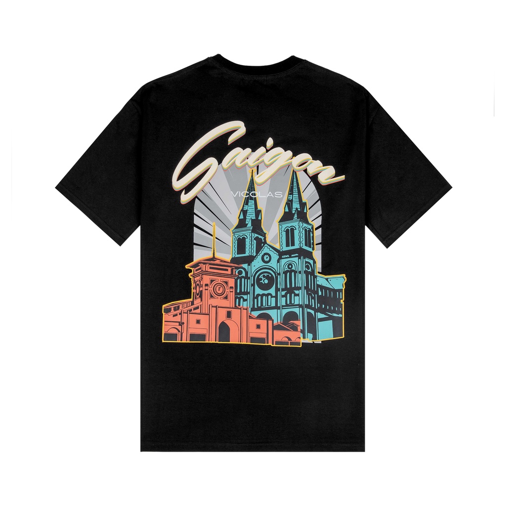 Áo thun unisex Sài Gòn Tee vải cotton co giãn 4 chiều thoáng mát V VICOLAS SAIGON TEE