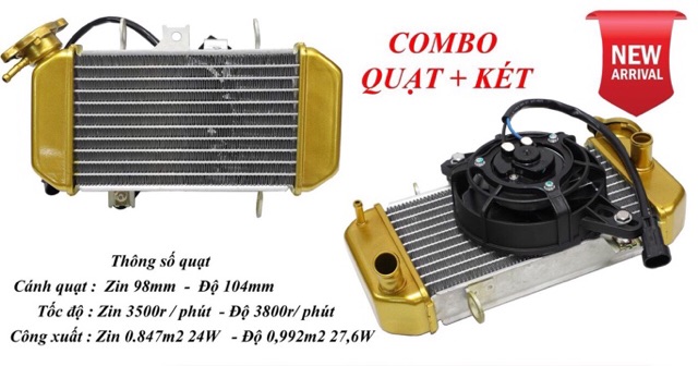 Combo hiệu quả nhất để giảm nhiệt độ xe , Quạt và Két nước độ cho Exciter và Winner Sonic