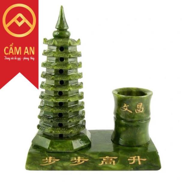 Tháp văn xương ống bú đá Serpentinet chiêu tài, thành công - 18cm