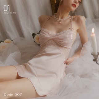 Váy lụa dây chéo lưng D07 chất liệu lụa satin mềm mịn