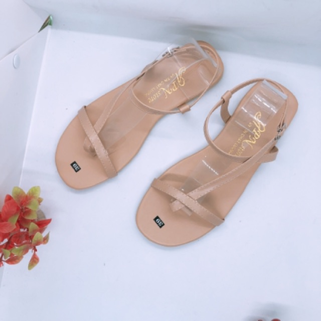 Sandal đế bệt dây mảnh chéo MYSEO hàng có sẵn hàng có sẵn hot