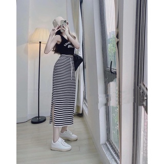 ( FREESHIP ) Set len miumiu chân kẻ hàng qc l1