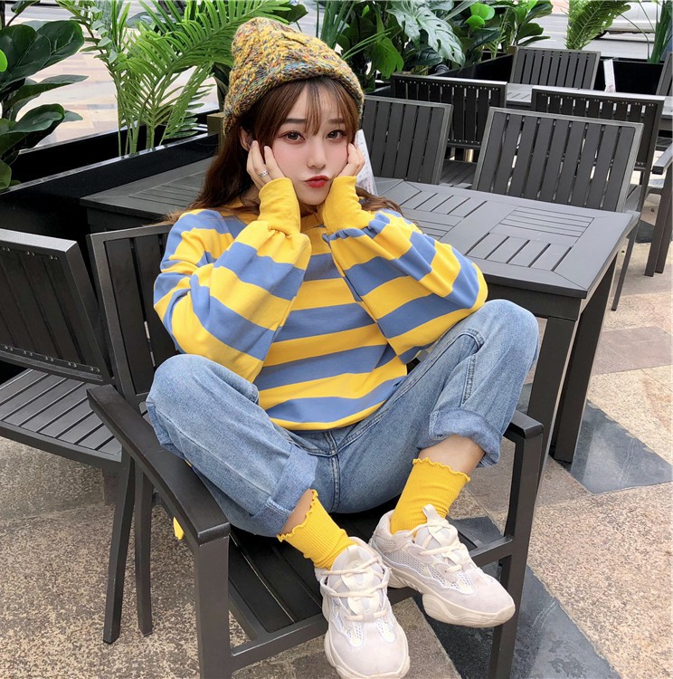🌈M-4XL phong cách Hàn Quốc kích thước lớn thanh mẫu áo len dài tay lỏng quanh cổ top của phụ 🌸 | BigBuy360 - bigbuy360.vn