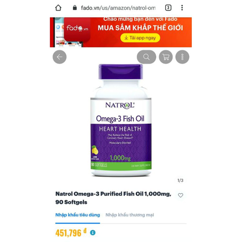 Fish Oil Natrol Dầu Cá Omega 3 1000mg Hương Chanh 90 Viên Cam Kết Chính Hãng