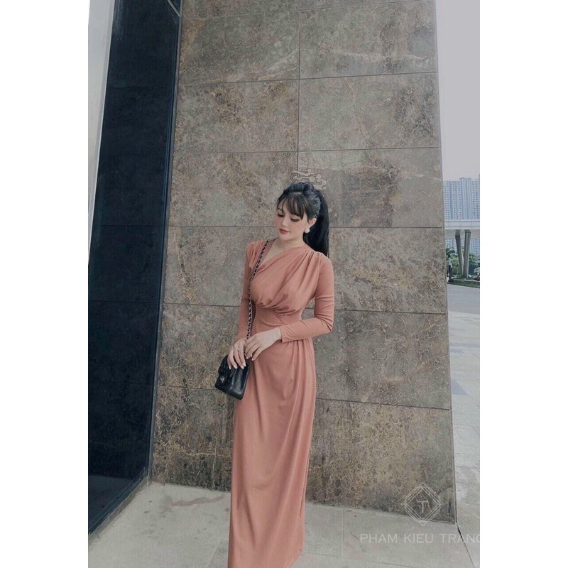 ĐẦM BODY TAY DÀI NHÚNG SIÊU SANG