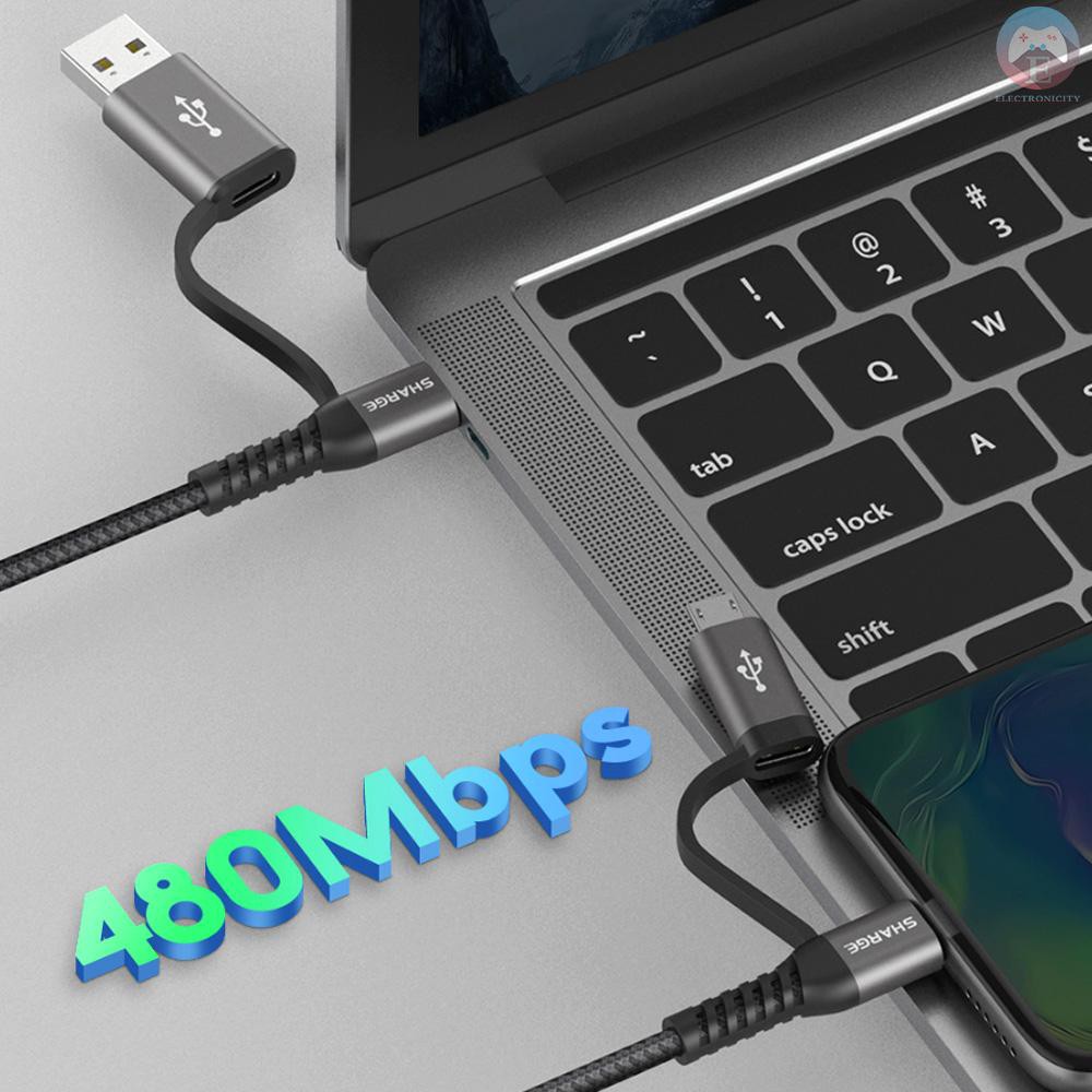 XIAOMI Dây Cáp Chuyển Đổi Usb-A Sang Micro Usb-C 4 Trong 1 Tiện Dụng