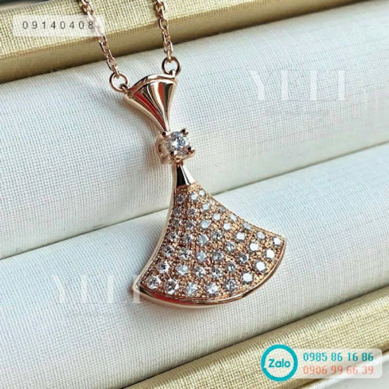 Dây chuyền canh quạt đính đá phong cách BVL